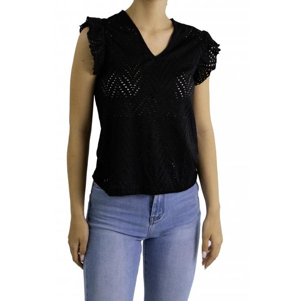 Maglia traforata con scollo a V Only